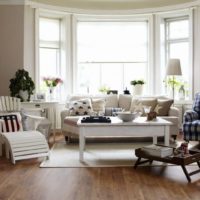 White color in the design of the living room