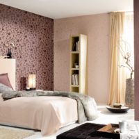 The combination of wallpaper in the interior of a modern bedroom