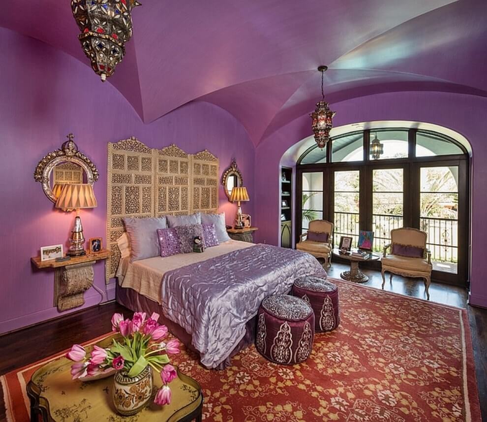 Moroccan-style bedroom lighting