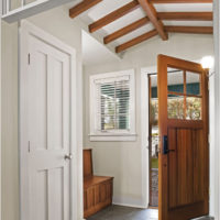 The combination of different doors in the hallway of a private house