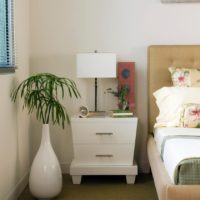 Teardrop-shaped vase in bedroom interior