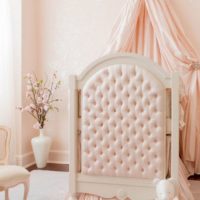 Crib for a newborn in a nursery