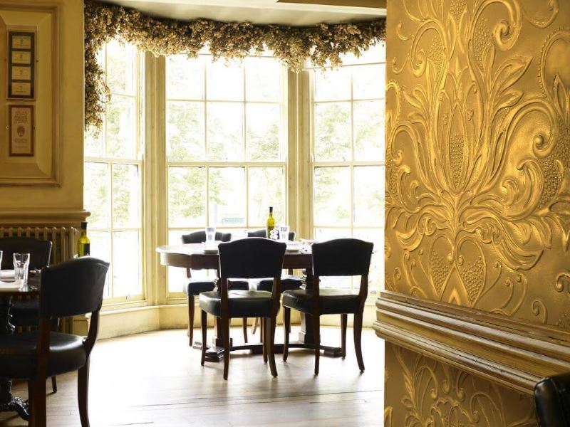 Gold embossed wallpaper