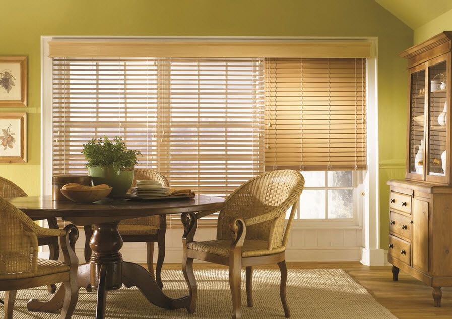 Wooden shutters on a window of a country house