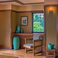 Wood in the entrance hall of a country house