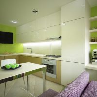 Complete kitchen with acrylic facades