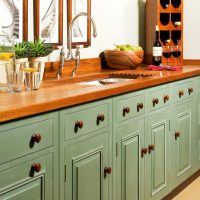 kitchen furniture with wooden handles