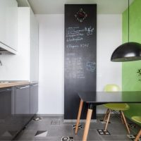 Slate wall in the interior of the kitchen