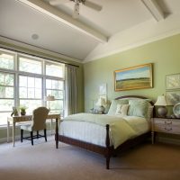 Wooden bed in a classic interior