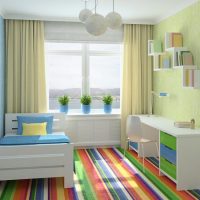 Kids room with striped floor