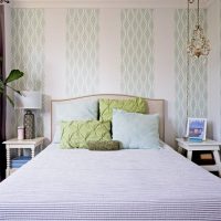 Bright bedroom in pastel colors