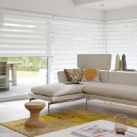 White blinds on panoramic windows