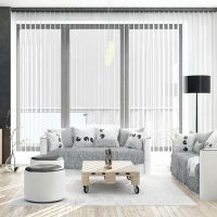 Ajar blinds with vertical slats