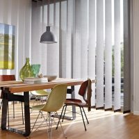 Wide stripes of vertical blinds