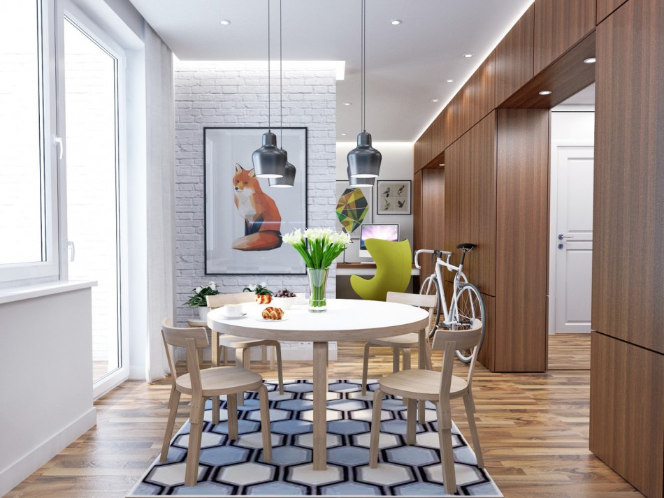 Dining area with a round table