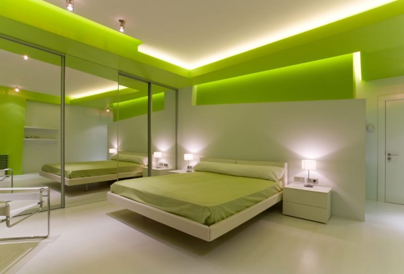 High tech bedroom interior