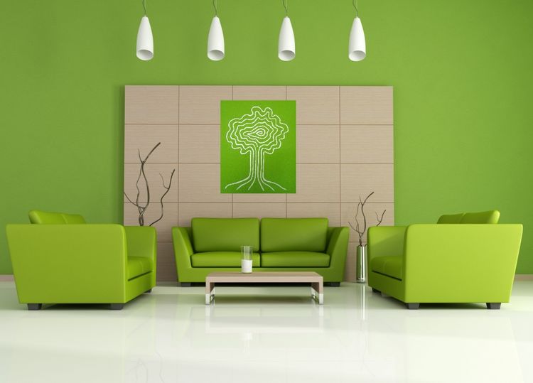 Minimalist green living room design