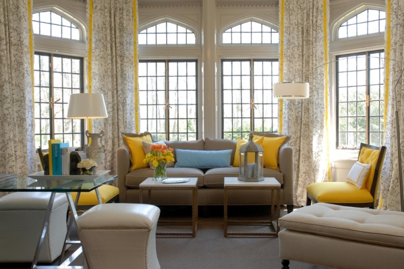 Yellow throw pillows