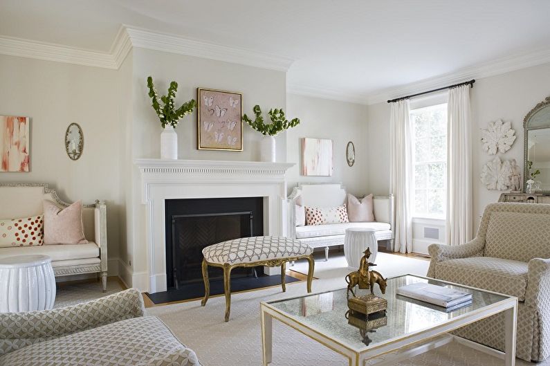 White living room in a classic style