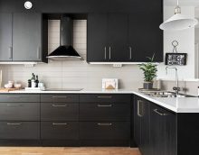 Matte black cabinets