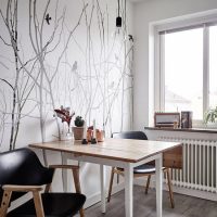 Dining table with wooden worktop