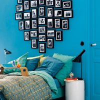 Blue wall with your favorite photos