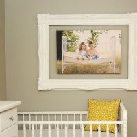 Children's picture in a wooden frame