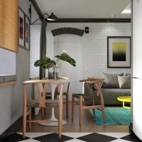 Design of a modern kitchen-living room