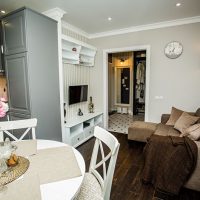 Rustic kitchen-living room