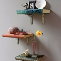 Shelves of old books on the wall of the living room