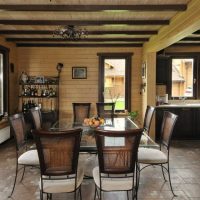 Dining table with glass top