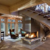 Spiral staircase in the lobby of a private house