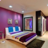 Purple wallpaper for painting in the design of the bedroom