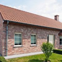 Clinker tiles on the facade of a residential building