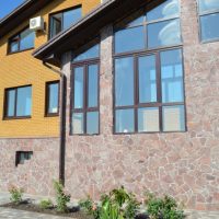 natural stone on the wall of a private house