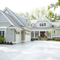 Concrete ground in front of the house