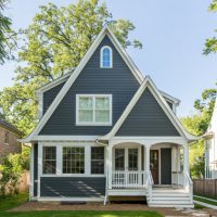 Gray pediments of a country house