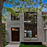 Large windows on a concrete facade