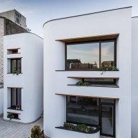 White rounded facades