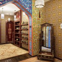 Oriental style hallway interior