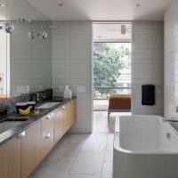 Bathroom with two washbasins