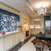 Empire style black table in the kitchen