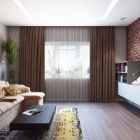 Brick wall in living room design