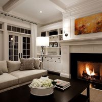 Black wood floor in the living room