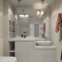 Built-in furniture in the design of the combined bathroom