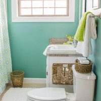 Wicker basket on a toilet bowl