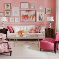 Pink walls in the hall of a city apartment