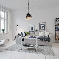 Gray carpet on a wooden floor