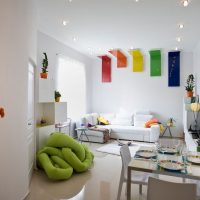 Bright decor in a white living room