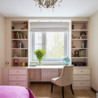 Built-in shelves in the children's room